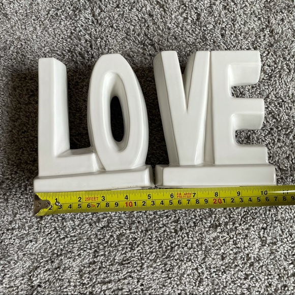 LOVE Ceramic Bookend Set - Picture 8 of 10